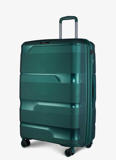 Велика валіза V&V TRAVEL METALLO на 105/115 л вагою 4,5 кг з поліпропілену Зелений