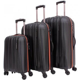 March Rocky комплект валіз з полікарбонату на 4 колесах чорно-помаранчевий