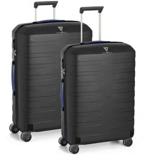Комплект валіз із поліпропілену 80/118 л Roncato Box, чорний з синім