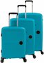 Комплект чемоданов из полипропилена Cavalet Ahus, бирюзовый