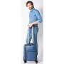 Piquadro USIE 28 л чемодан из натуральной кожи на 4-х колесах синий