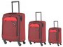 Комплект чемоданов Travelite Derby с расширительной молнией из ткани Красный