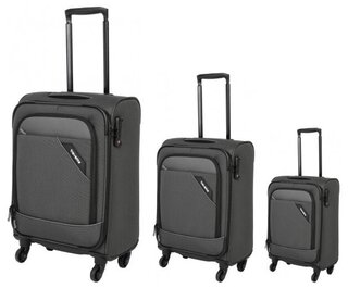 Комплект валіз Travelite Derby з розширювальної блискавкою з тканини сірий
