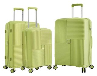 Набор чемоданов Snowball 20403 из полипропилена Зеленый