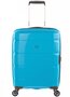 Малый дорожный пластиковый чемодан 4-х колесный PUCCINI, голубой