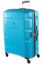 Большой дорожный пластиковый чемодан 4-х колесный PUCCINI, голубой