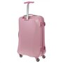 Середня пластикова 4-х колісна валіза 67 л March Twist, рожевий