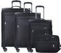 Комплект 4-х колесных чемоданов и сумки для ноутбука Travelite Capri, черный
